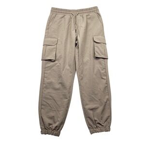 BNY Jeans‎ Tan Khaki Cargo Jogger Pants Mens Size M Elastic Waist Streetwear